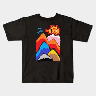 a mountainous landscape, oil paint Kids T-Shirt